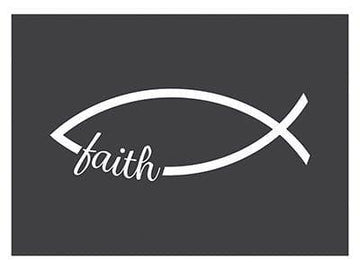 Auto Vinyl Decal Fish Faith White 6x2.25in - Pura Vida Books