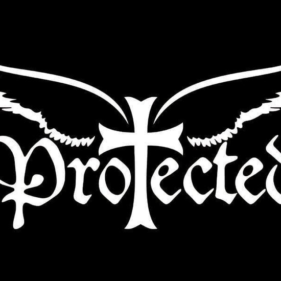 Auto Vinyl Decal Protected White 8x4in - Pura Vida Books