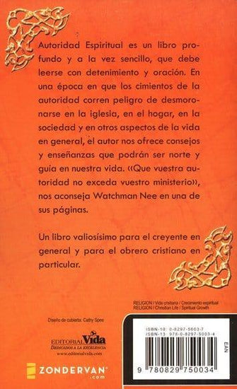 Autoridad Espiritual- Watchman Nee (Bolsillo) - Pura Vida Books