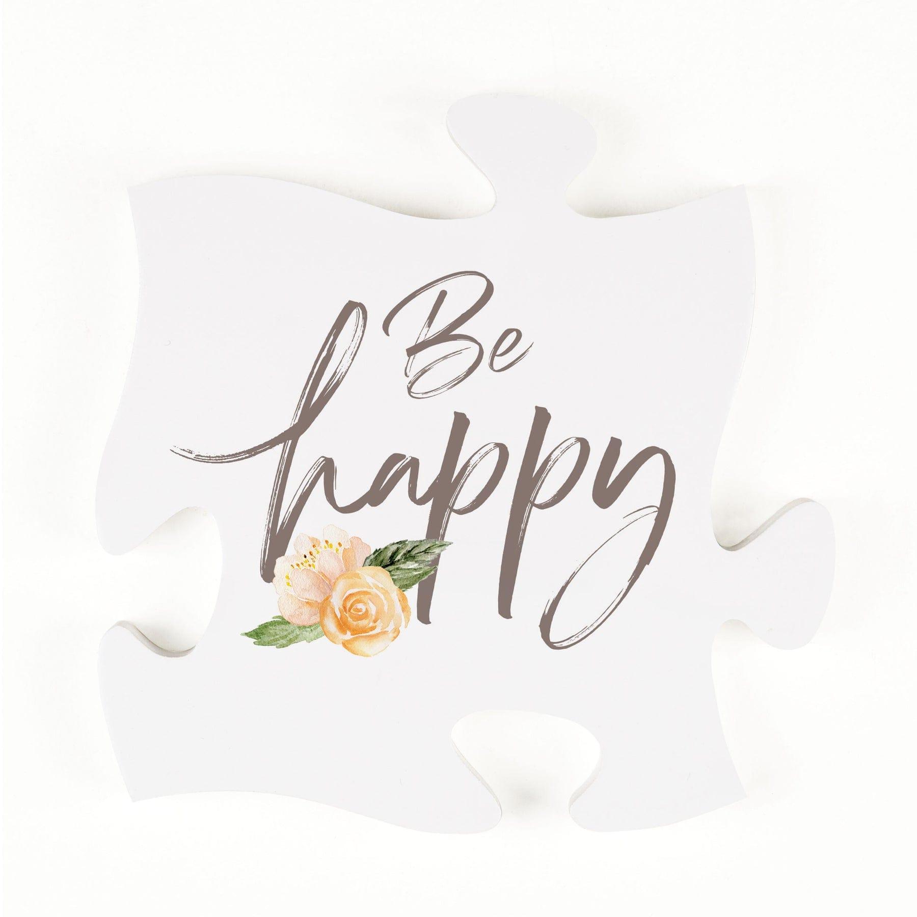 Be Happy Mini Puzzle Piece Décor - Pura Vida Books