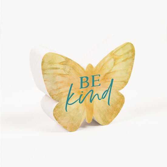 Be Kind Bloque de Madera Mariposa - Pura Vida Books