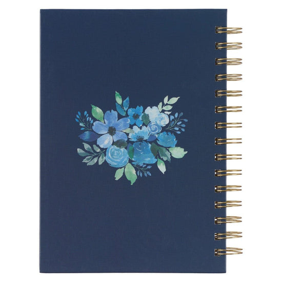 Be Still & Know Blue Floral Large Wirebound Journal - Psalm 46:10 - Pura Vida Books