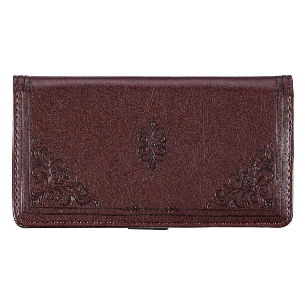Be Still and Know Brown Faux Leather Checkbook Cover - Psalm 46:10 - Pura Vida Books