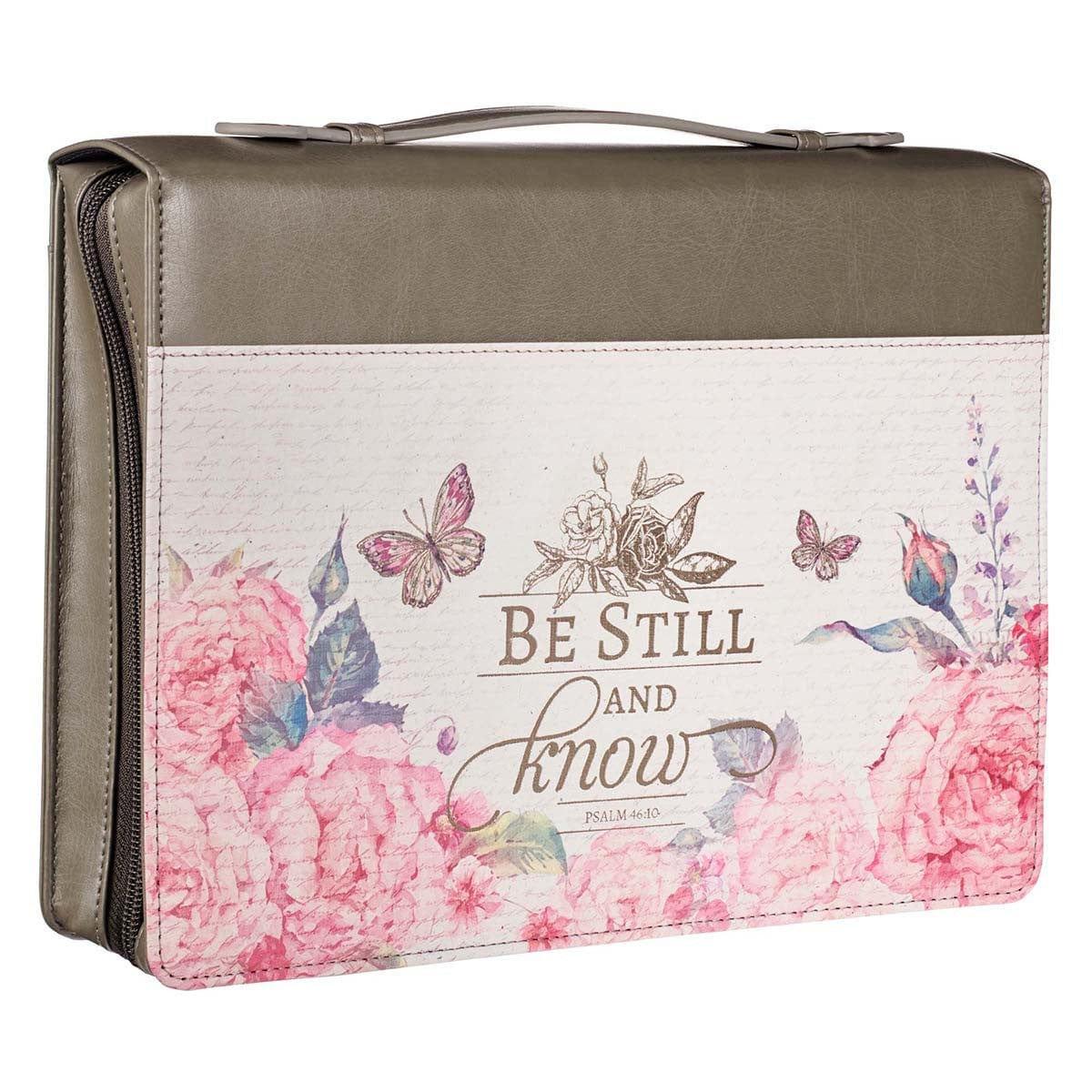 Be Still And Know Faux Leather Bible Cover - Pslam 46:10 - Pura Vida Books