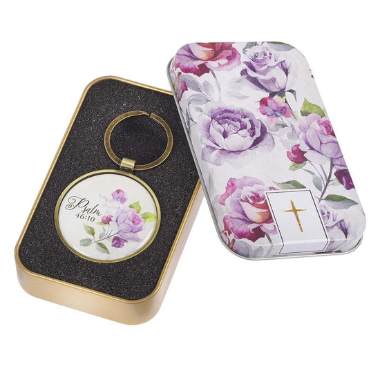 Be Still and Know Key Ring in a Tin - Psalm 46:10 - Pura Vida Books