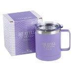 Be Still & Know Lavender Camp Style Stainless Steel Mug - Psalm 46:10 - Pura Vida Books