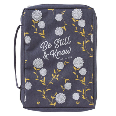 Be Still and Know Navy Poly-canvas Bible Cover - Psalm 46:10 - Pura Vida Books