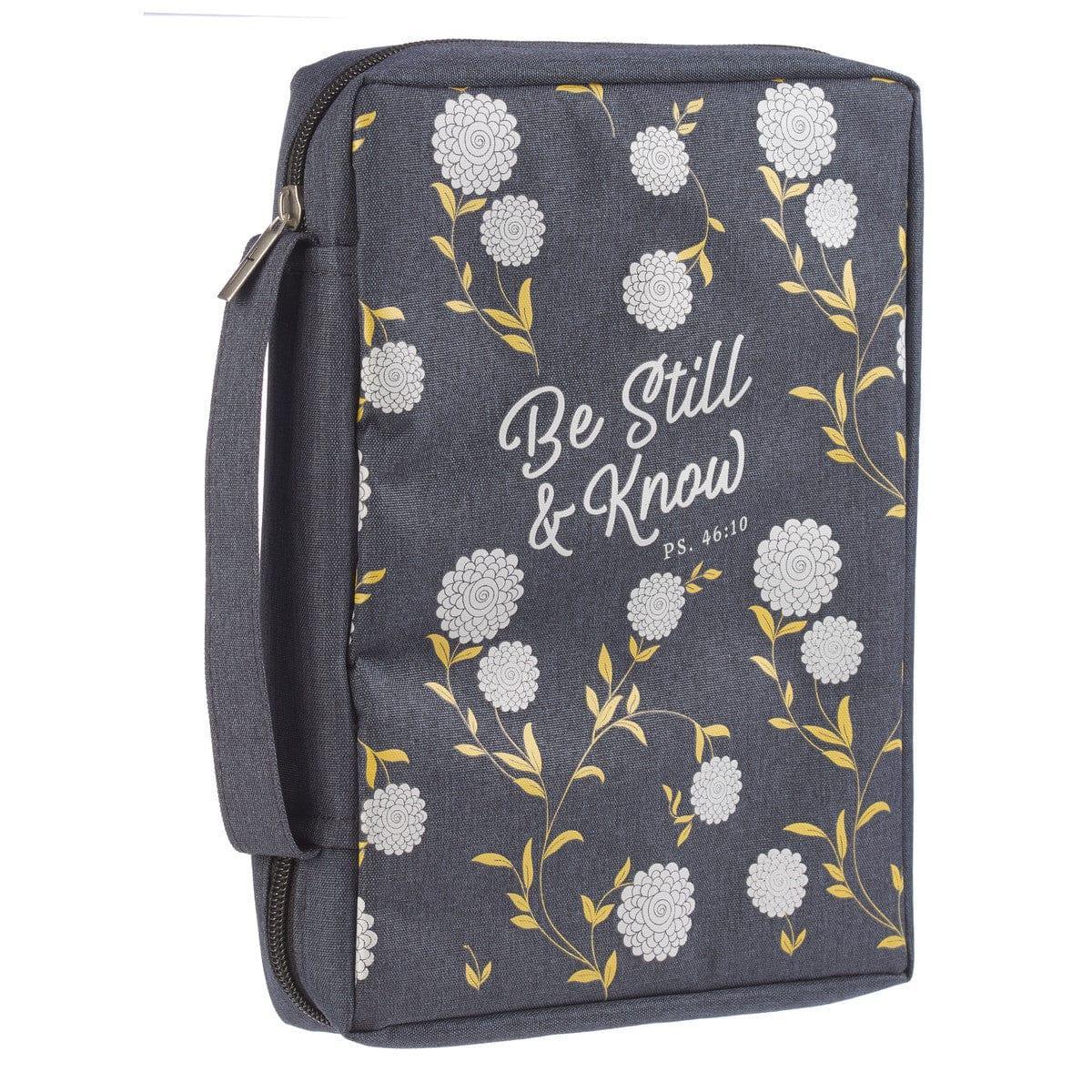 Be Still and Know Navy Poly-canvas Bible Cover - Psalm 46:10 - Pura Vida Books