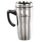 Be Still and Know Stainless Steel Travel Mug With Handle - Psalm 46:10 - Pura Vida Books