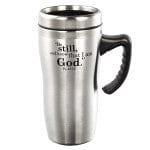 Be Still and Know Stainless Steel Travel Mug With Handle - Psalm 46:10 - Pura Vida Books