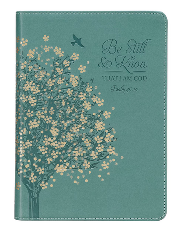 Be Still & Know Teal Faux Leather Classic Journal - Salmo 46:10