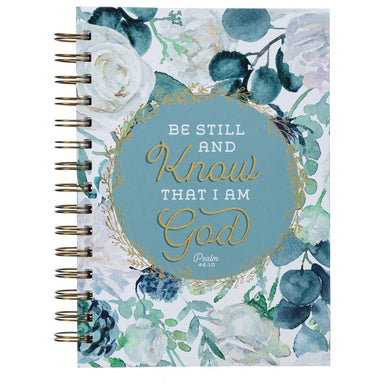 Be Still and Know Teal Floral Wirebound Journal - Psalm 46:10 - Pura Vida Books