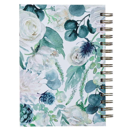 Be Still and Know Teal Floral Wirebound Journal - Psalm 46:10 - Pura Vida Books