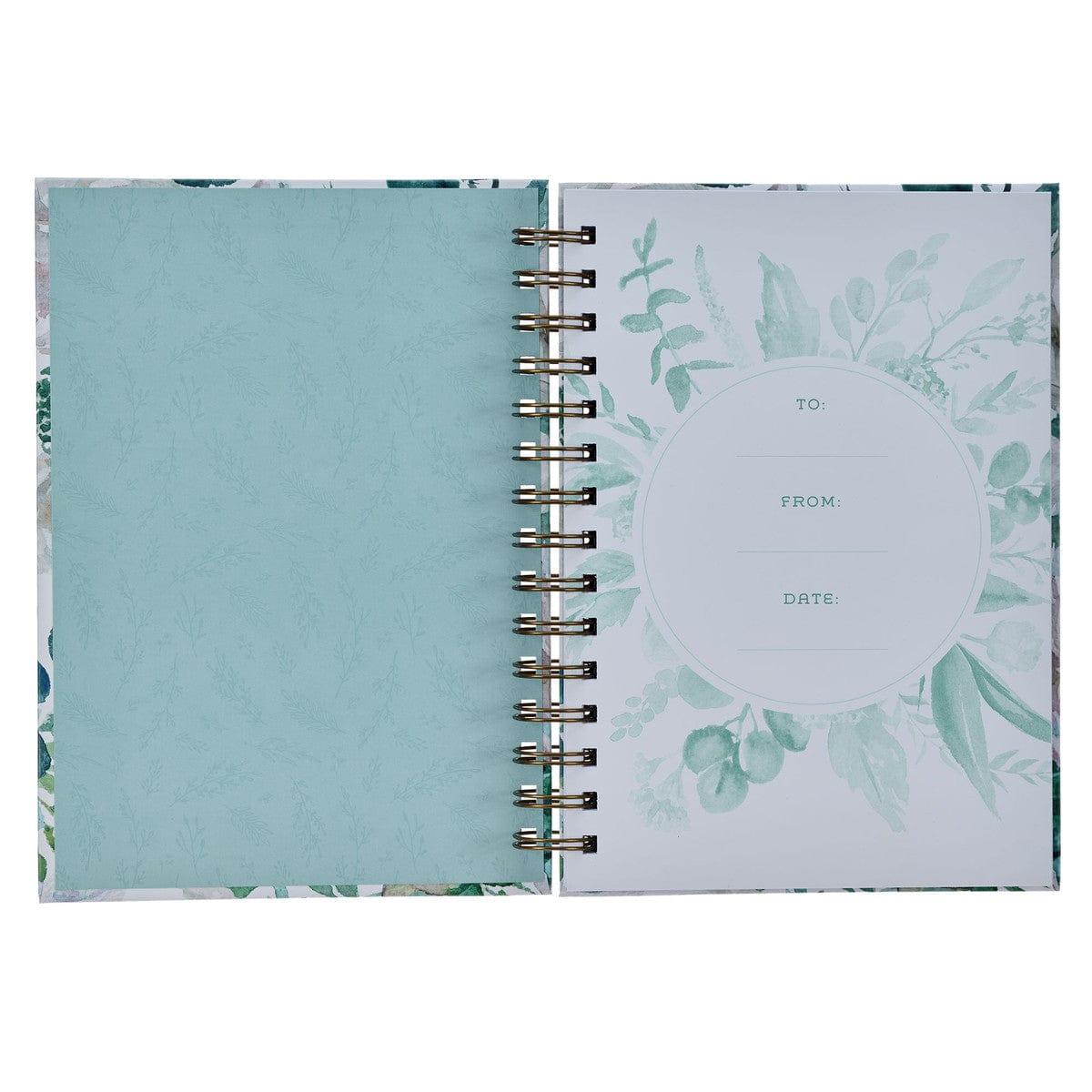 Be Still and Know Teal Floral Wirebound Journal - Psalm 46:10 - Pura Vida Books