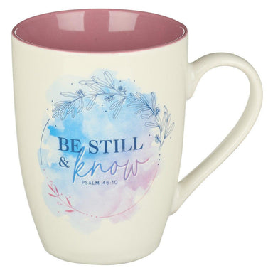 Be Still Mauve Watercolor Ceramic Coffee Mug - Psalm 46:10 - Pura Vida Books