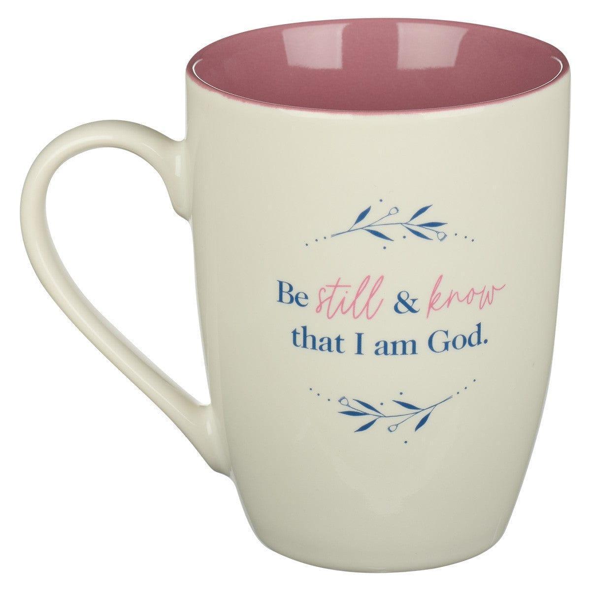 Be Still Mauve Watercolor Ceramic Coffee Mug - Psalm 46:10 - Pura Vida Books