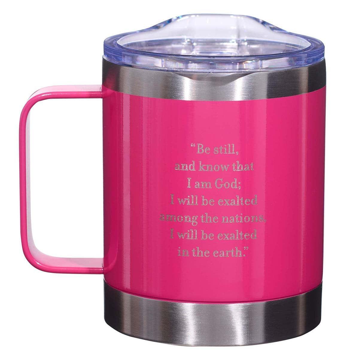 Be Still Pink Camp Style Stainless Steel Mug - Psalm 46:10 - Pura Vida Books