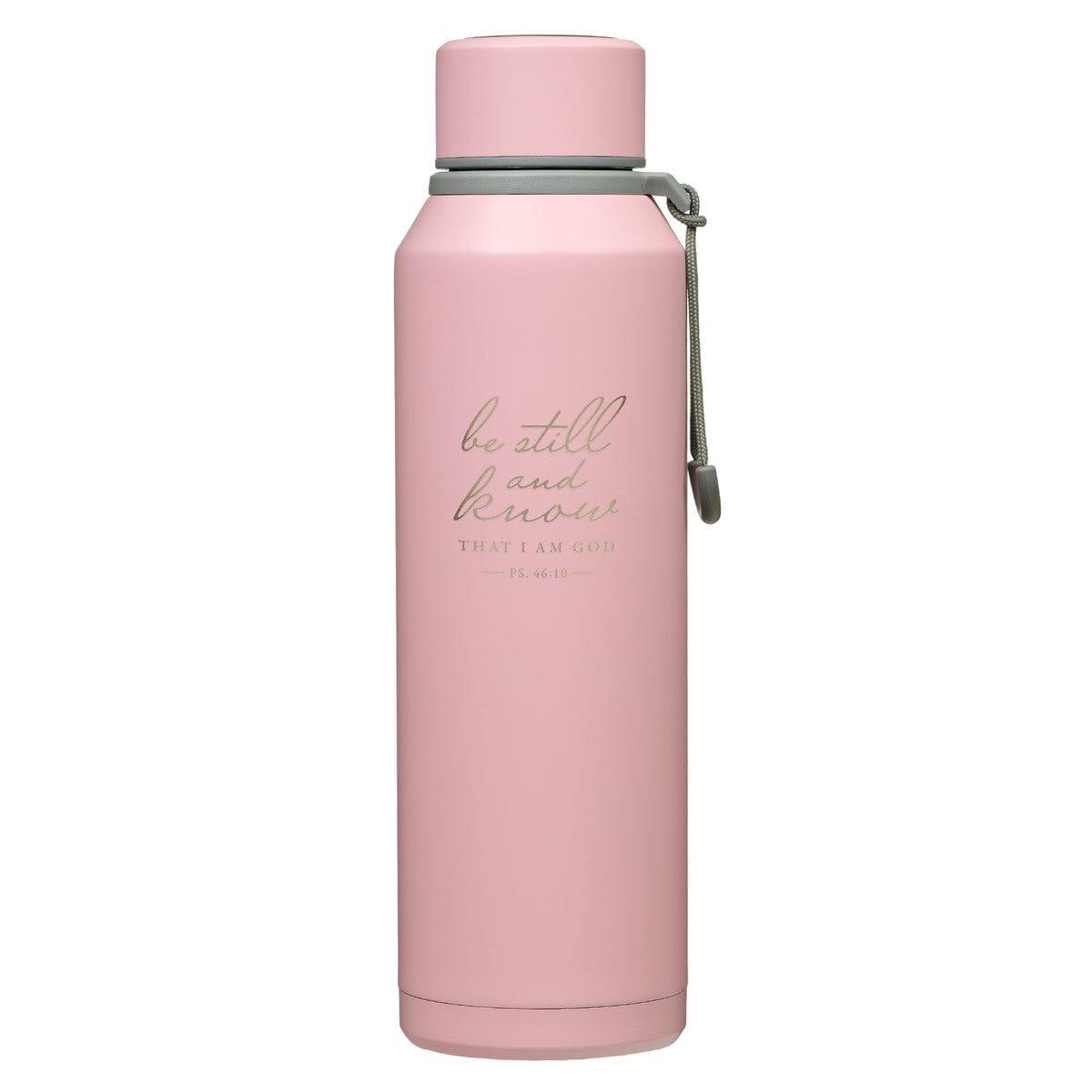 Be Still Pink Stainless Steel Water Bottle - Psalm 46:10 - Pura Vida Books