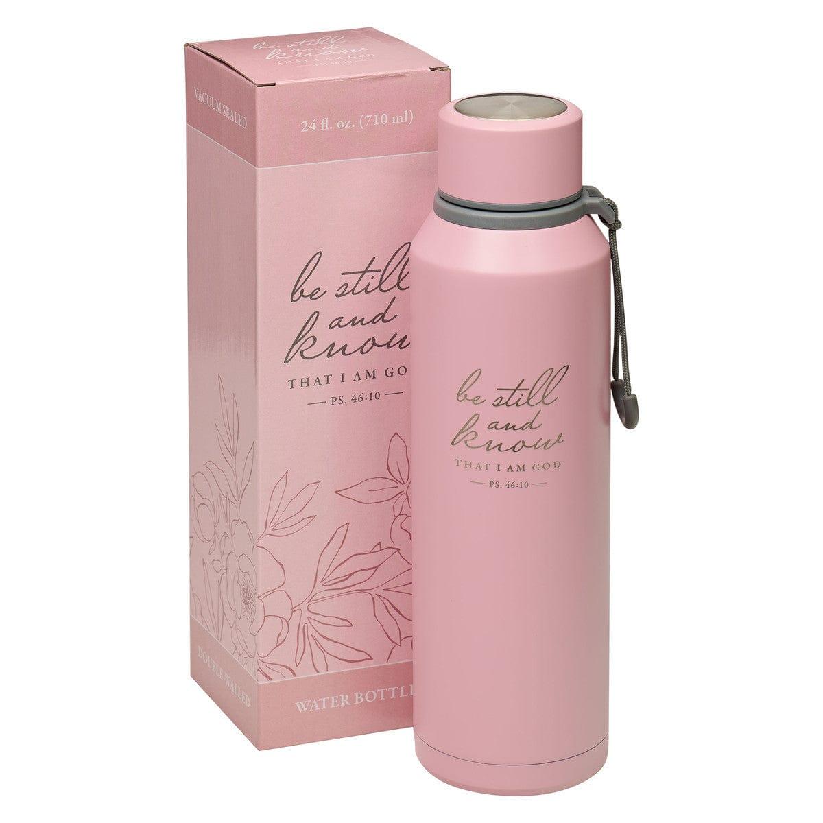 Be Still Pink Stainless Steel Water Bottle - Psalm 46:10 - Pura Vida Books