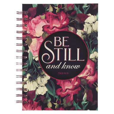 Be Still Vintage Floral Large Wirebound Journal - Psalm 46:10 - Pura Vida Books