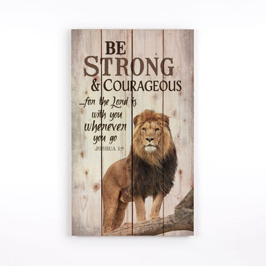Be Strong & Courageous Joshua 1:9 Cuadro de Madera - Pura Vida Books