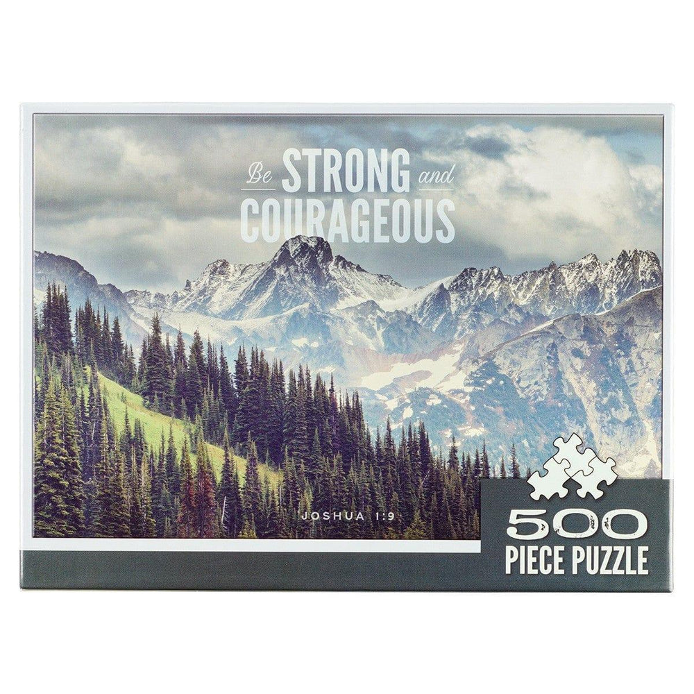 Be Strong & Courageous Pine Valley 500-piece Jigsaw Puzzle - Joshua 1:9 - Pura Vida Books
