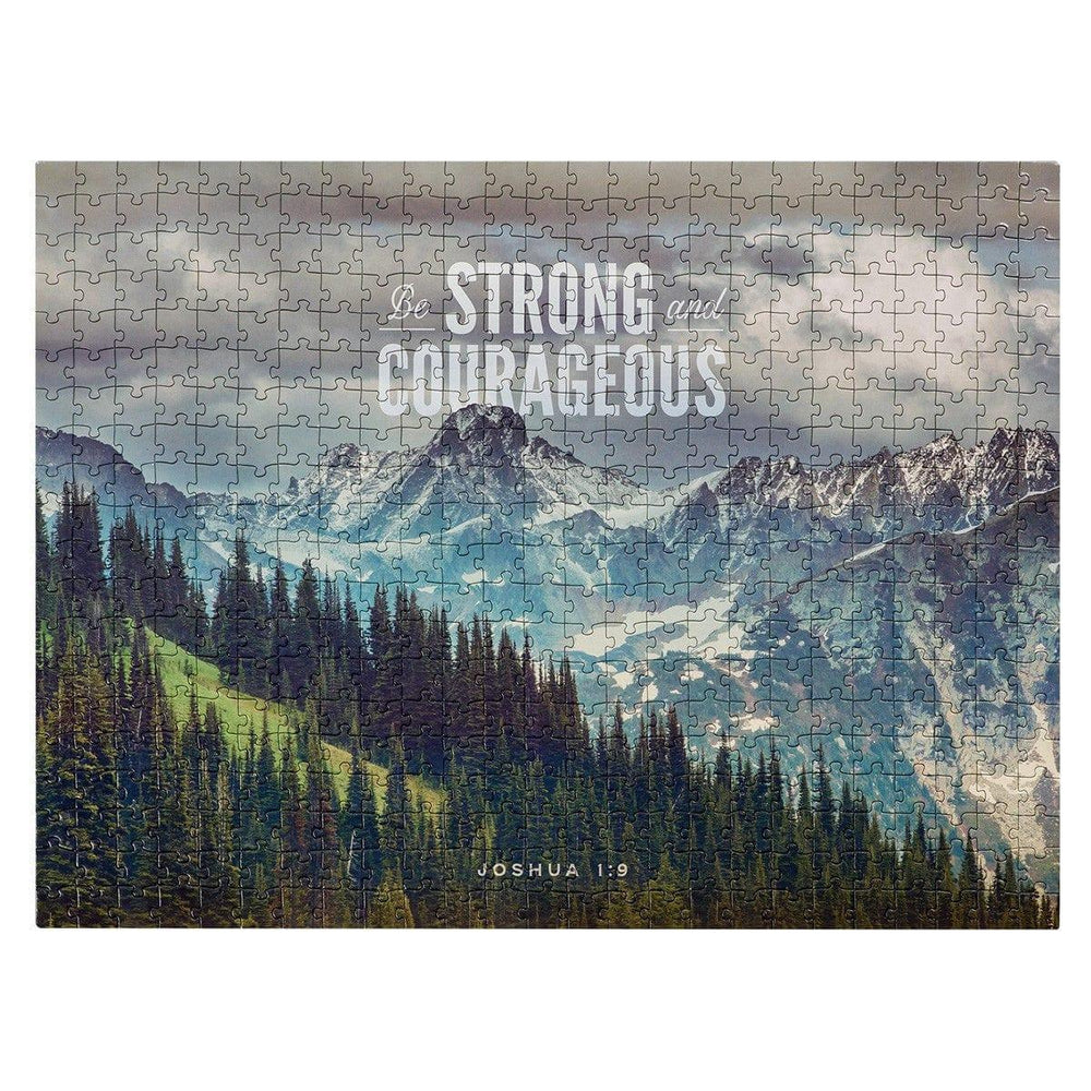 Be Strong & Courageous Pine Valley 500-piece Jigsaw Puzzle - Joshua 1:9 - Pura Vida Books