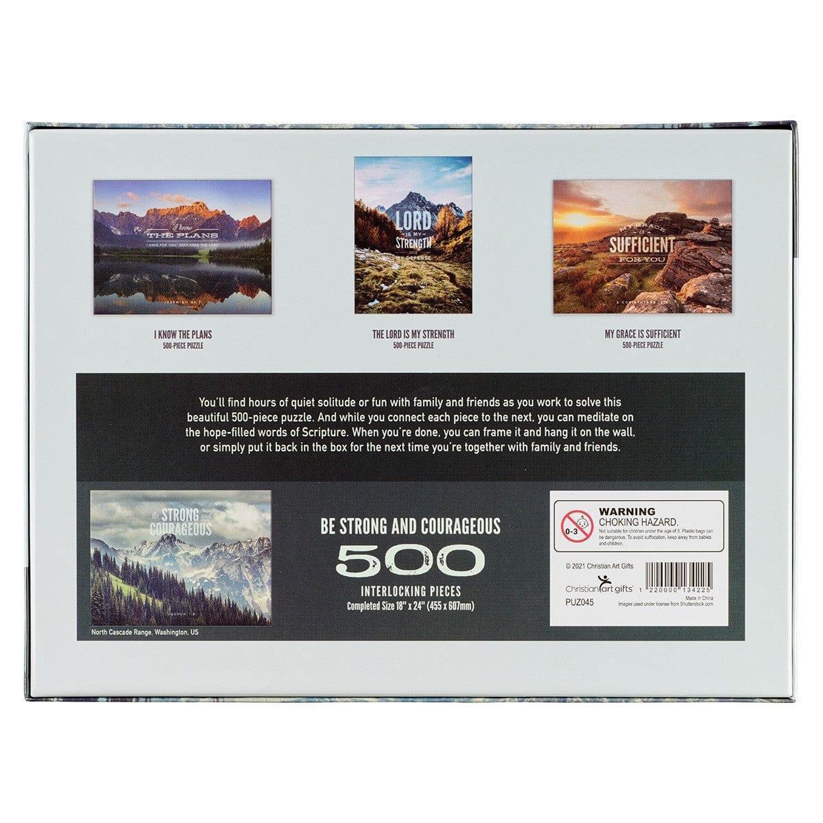 Be Strong & Courageous Pine Valley 500-piece Jigsaw Puzzle - Joshua 1:9 - Pura Vida Books