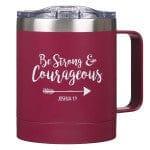 Be Strong & Courageous Very Berry Camp Style Stainless Steel Mug - Joshua 1:9 - Pura Vida Books