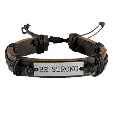 Be Strong Leather Bracelet - Pura Vida Books