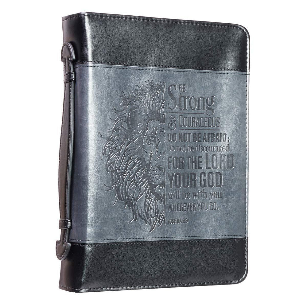 Be Strong Lion Two-Tone Classic Bible Cover - Joshua 1:9 - Pura Vida Books