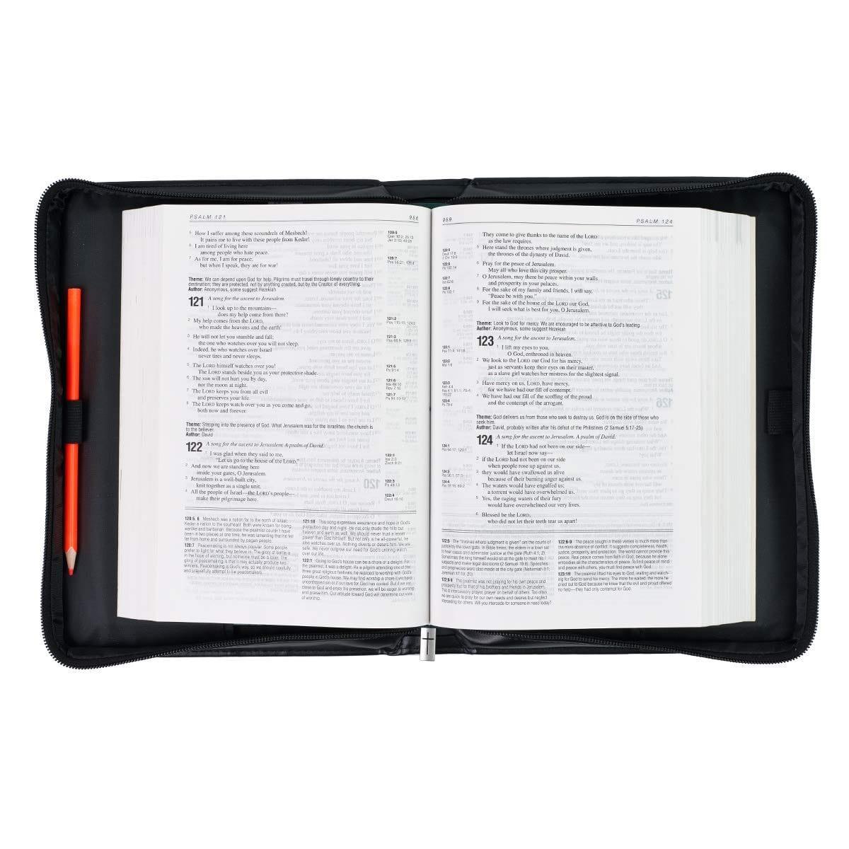 Be Strong Lion Two-Tone Classic Bible Cover - Joshua 1:9 - Pura Vida Books