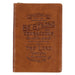 Be Strong Toffee Brown Faux Leather Classic Journal with Zippered Closure - Joshua 1:9 - Pura Vida Books