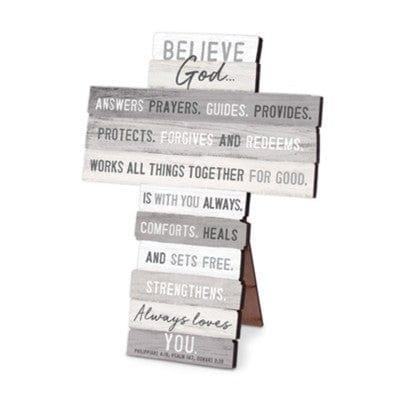 Believe God, Stacking Words Small Cross - Pura Vida Books