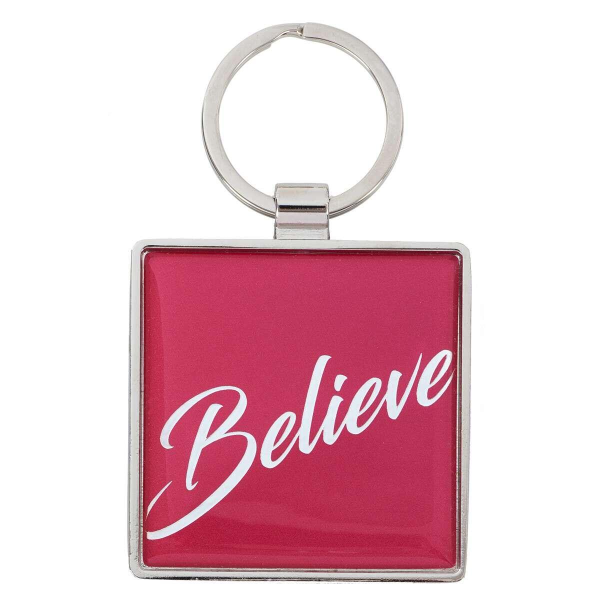 Believe - Matthew 19:26 Metal Keyring - Pura Vida Books