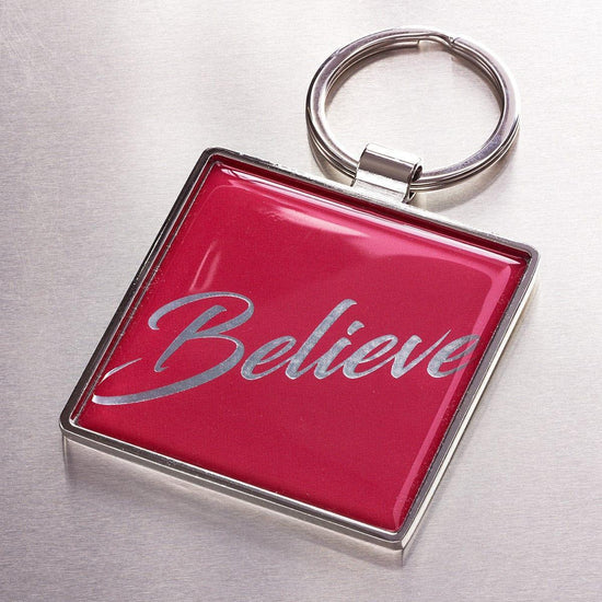 Believe - Matthew 19:26 Metal Keyring - Pura Vida Books