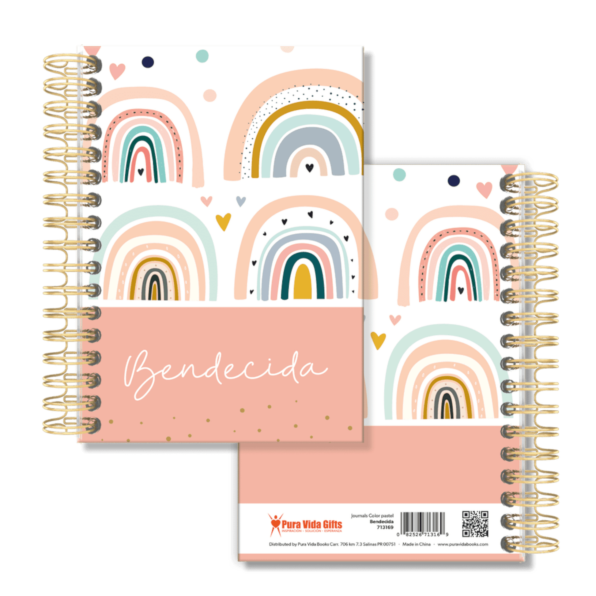 Bendecida - Journal Corazones - Pura Vida Books