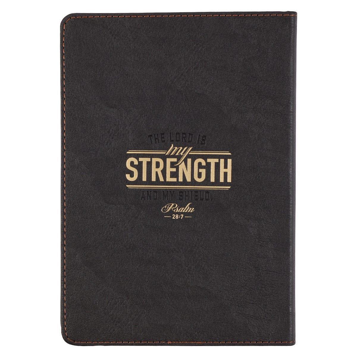 Best Dad Ever Brown Faux Leather Classic Journal - Psalm 28:7 - Pura Vida Books