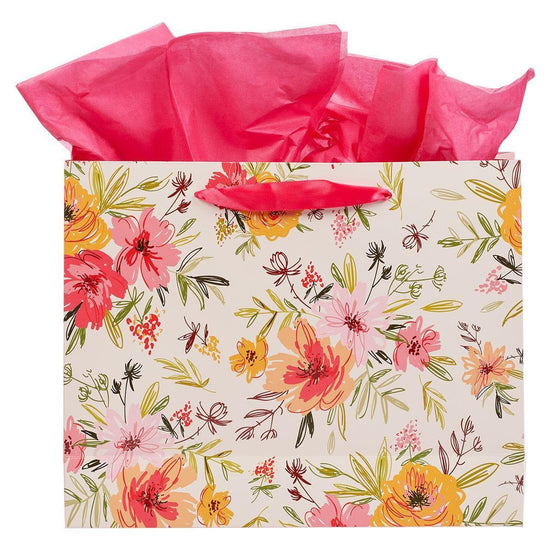 Best Mom Ever Pink Floral Large Gift Bag with Card - Isaiah 62:4 - Pura Vida Books