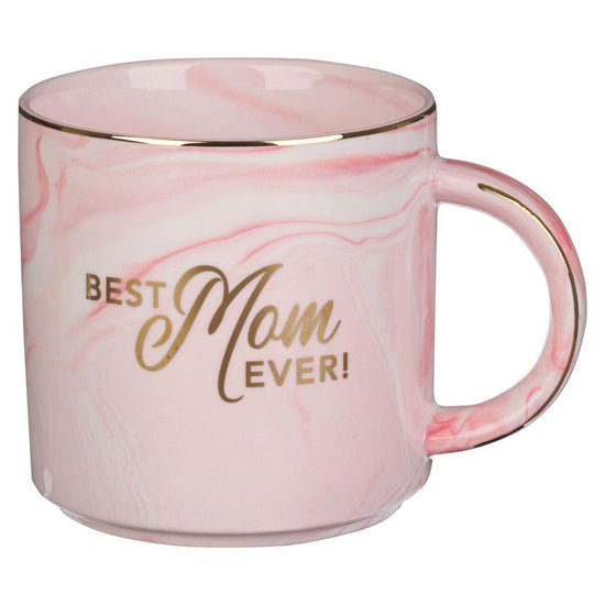 Best Mom Ever Pink Marbled Ceramic Coffee Mug - Pura Vida Books