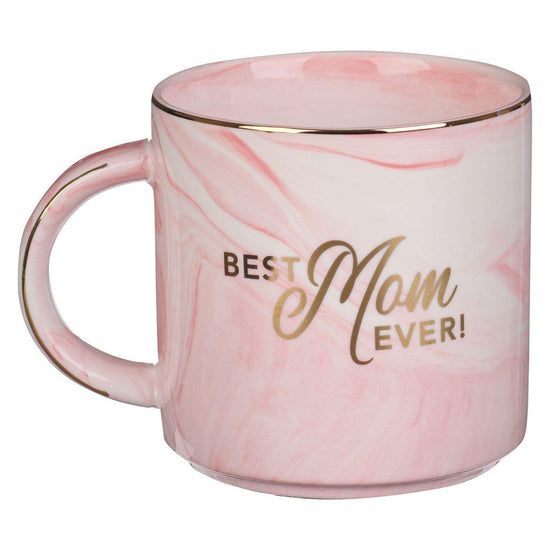 Best Mom Ever Pink Marbled Ceramic Coffee Mug - Pura Vida Books