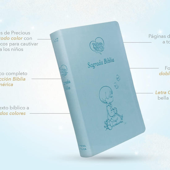 Biblia Católica Precious Moments™, Leathersoft, Azul celeste - Pura Vida Books