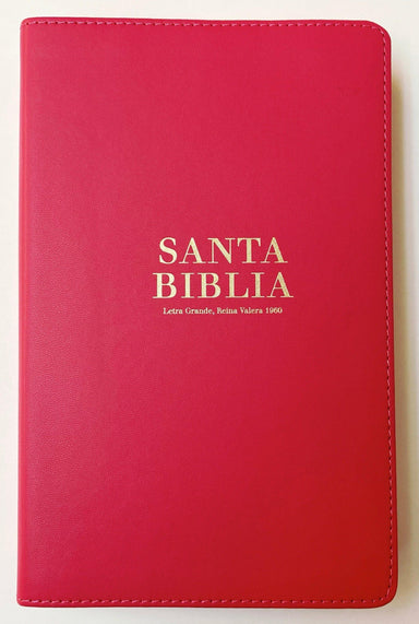 Biblia Clasica RV1960 LG Piel Coral con indice - Pura Vida Books