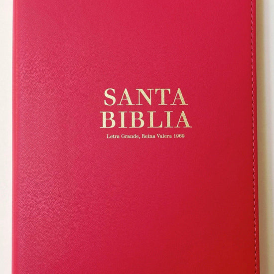 Biblia Clasica RV1960 LG Piel Coral con indice - Pura Vida Books