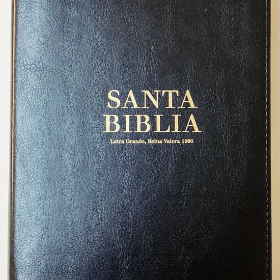 Biblia Clasica RVR1960 LG negra piel con indice - Pura Vida Books