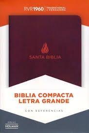 Biblia Compacta Letra Grande marrón, piel fabrica - Pura Vida Books