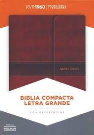Biblia Compacta Letra Grande marrón, símil piel y solapa con imán - Pura Vida Books