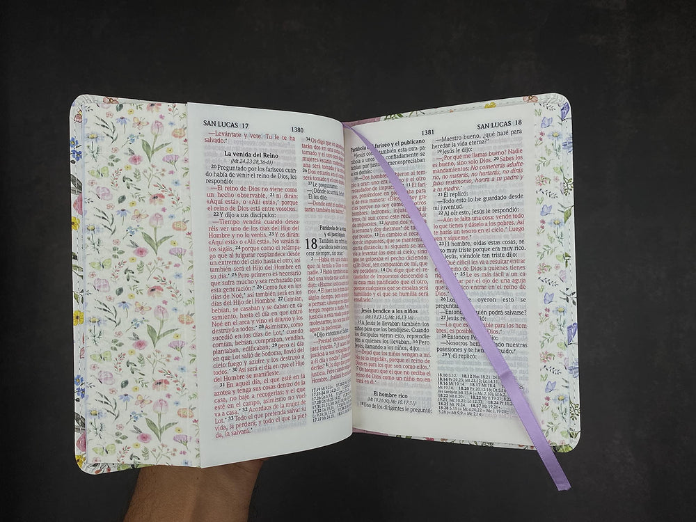 Biblia Compacta (portatil) Reina Valera 2020 para Mujer imit. piel mariposas rosa - Pura Vida Books