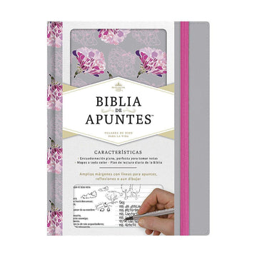 Biblia de apuntes (Bible Journaling) gris y floreado tela impresa - Pura Vida Books