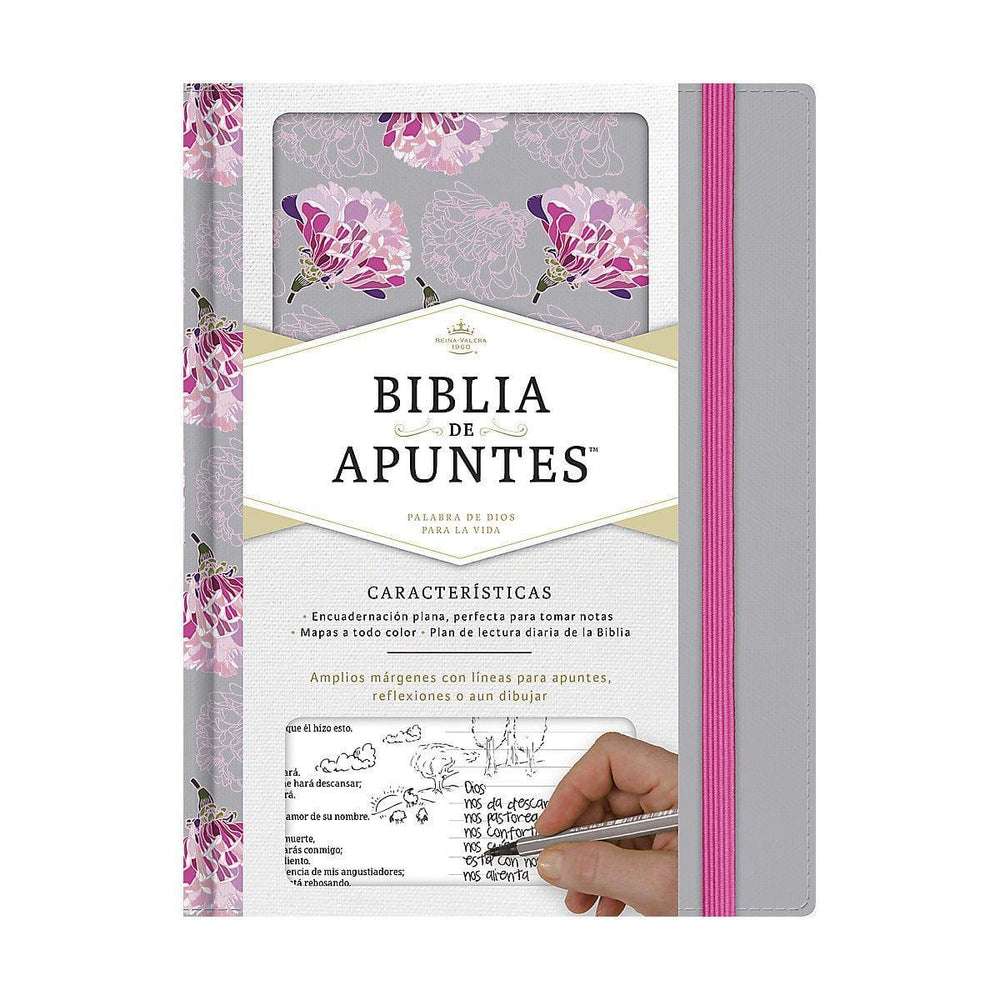 Biblia de apuntes (Bible Journaling) gris y floreado tela impresa - Pura Vida Books